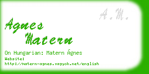 agnes matern business card